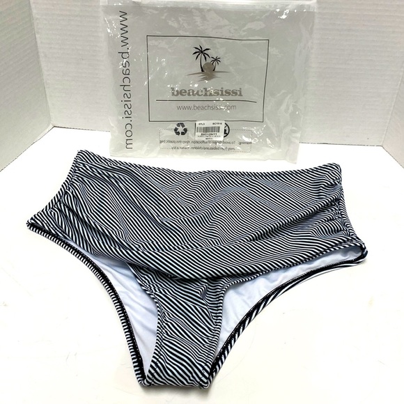 Beachsissi Striped Bathing Suit Bottoms - Picture 1 of 6